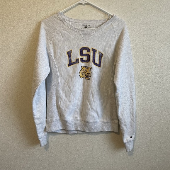 Vintage Champion LSU‎ Clemson Tigers Sweatshirt Size Medium Women's - Picture 1 of 8
